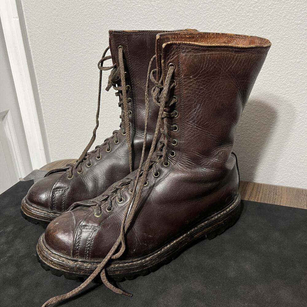 WWII Italy Combat Boots Size 9 Paratrooper Combat Military Guidi Mountain 1960s